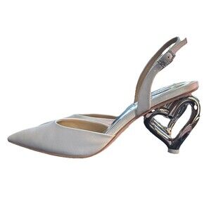 Badgley Mischka Anthropologie Weddings Lucille Heels White Sz 7